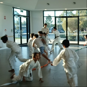 Kids playing in karate
