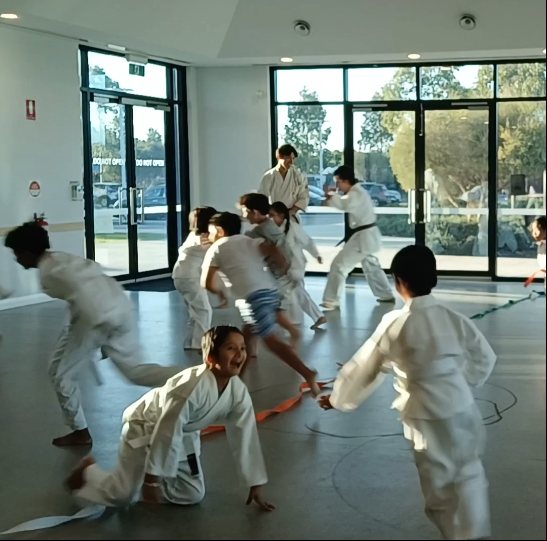 Kids playing in karate